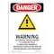 Signmission Safety Sign, OSHA Danger, 5" Height, Warning Electrical, Portrait OS-DS-D-35-V-2235 - alternate 1